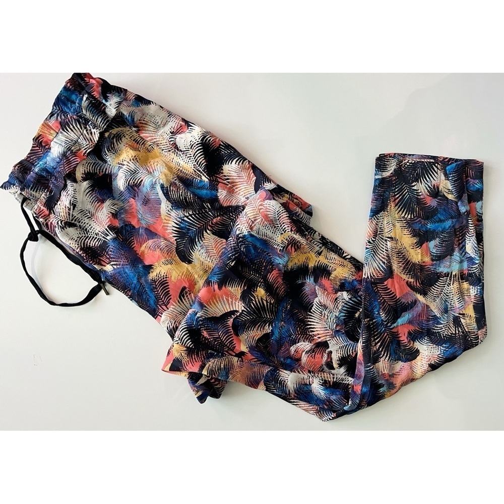 Rachel Rachel Roy • Colorful Tropical Palm Print Drawstring Pants